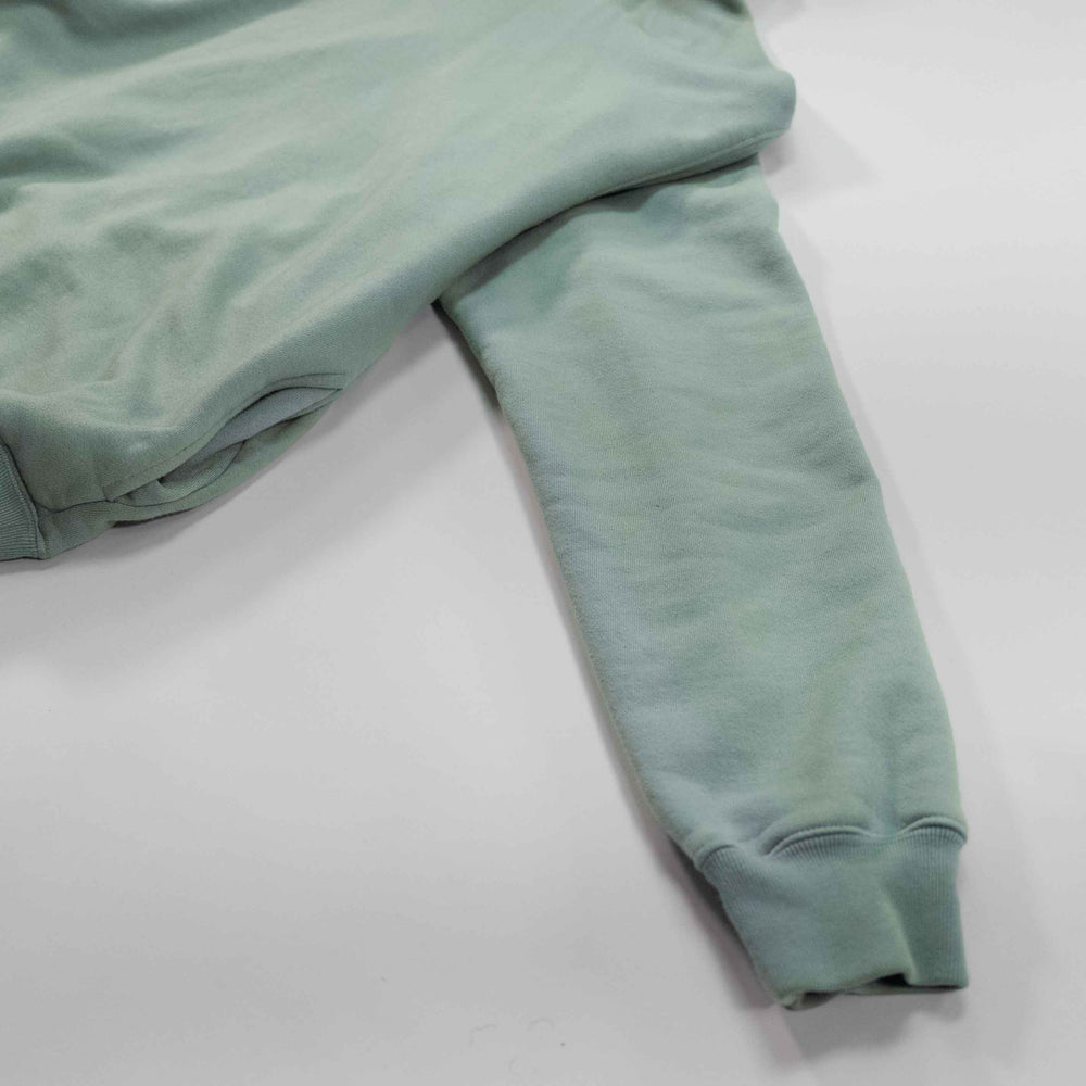 Aqua Round Hoodie in soft green fabric.