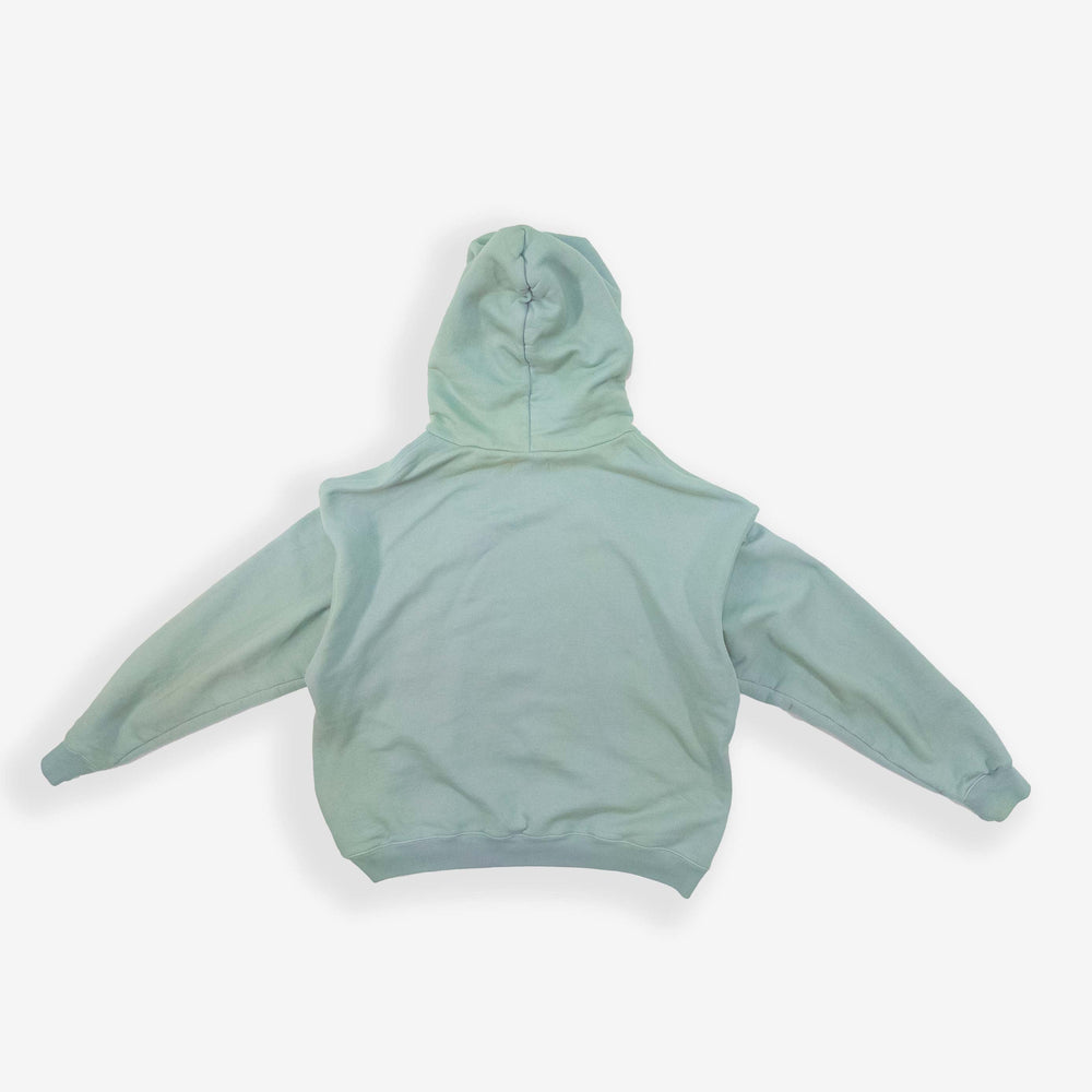 Aqua Round Hoodie displayed on a light background.