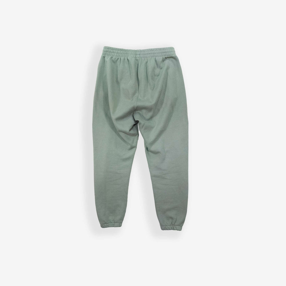 Aqua Premium Jogger Pants in green on white background.