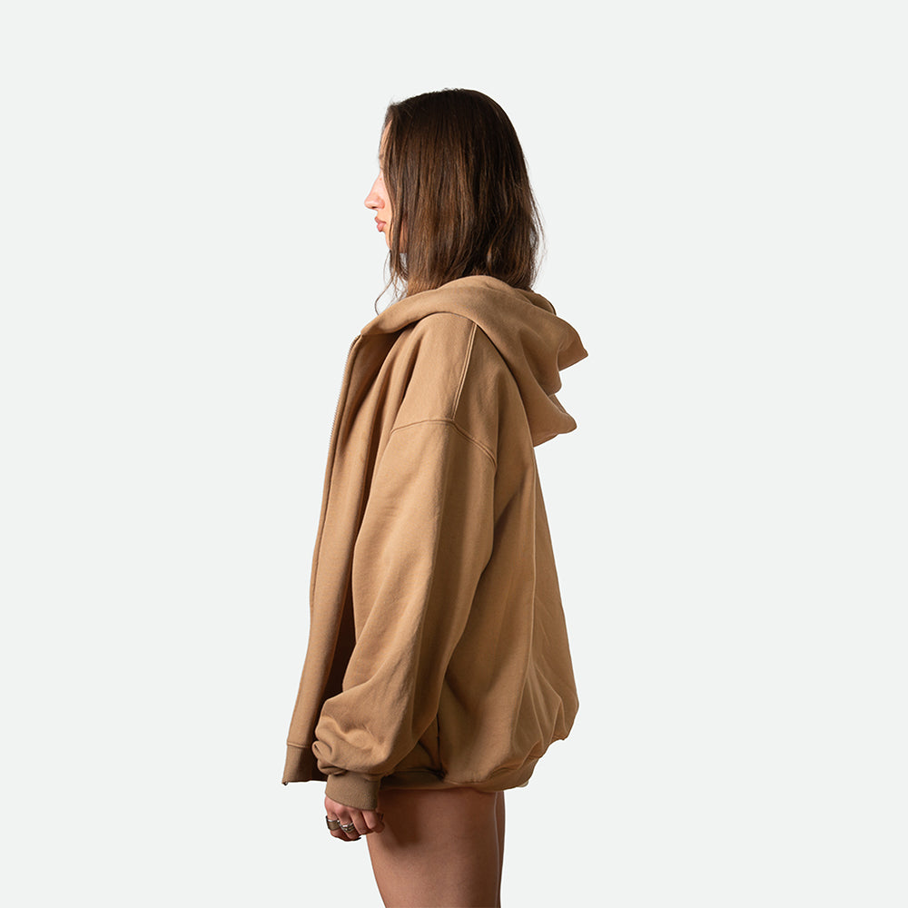 Tan Zip-up Hoodie