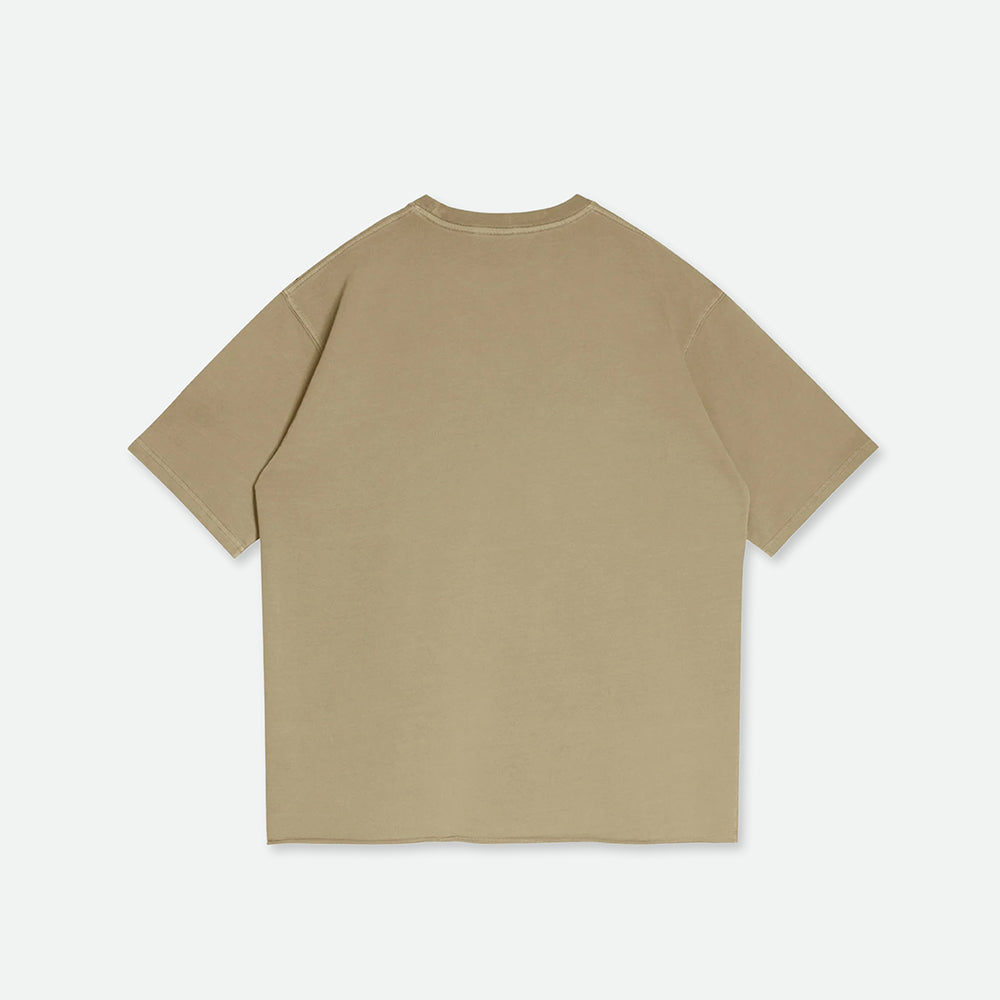 Taupe Washed Raw Tee