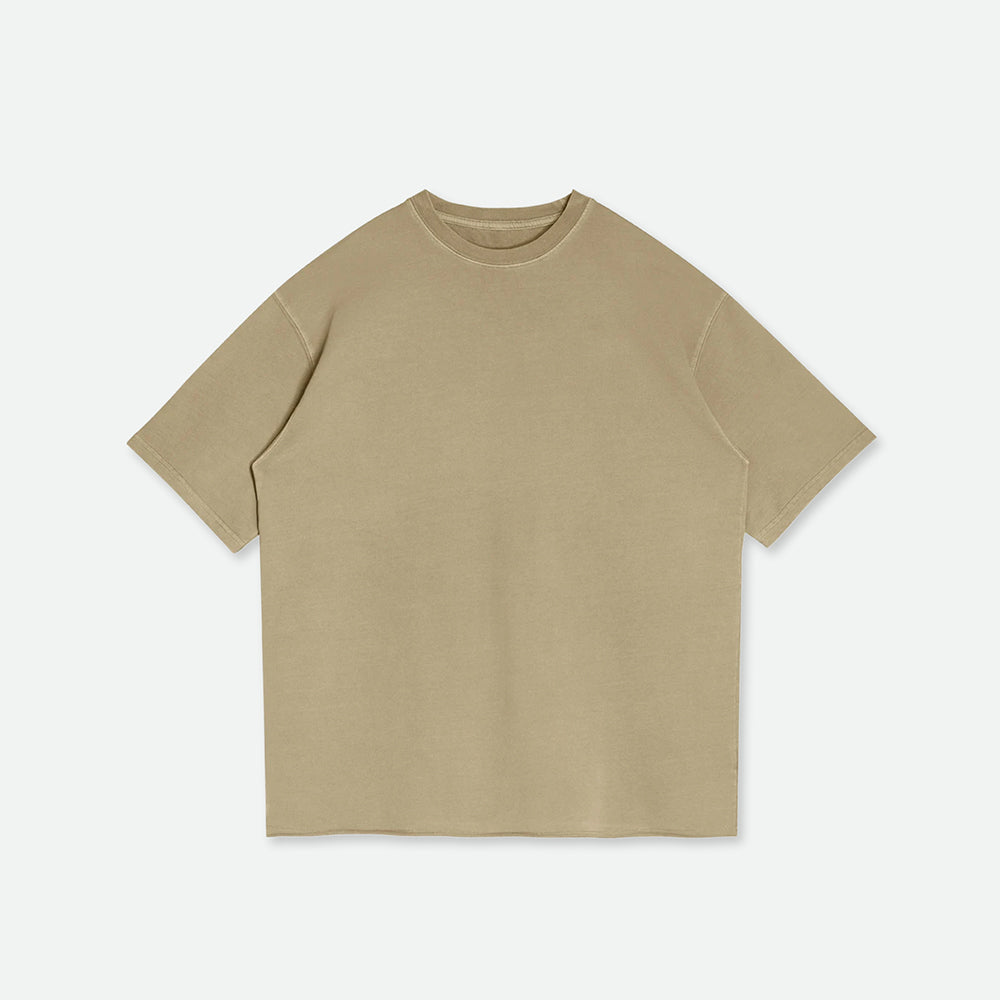 Taupe Washed Raw Tee