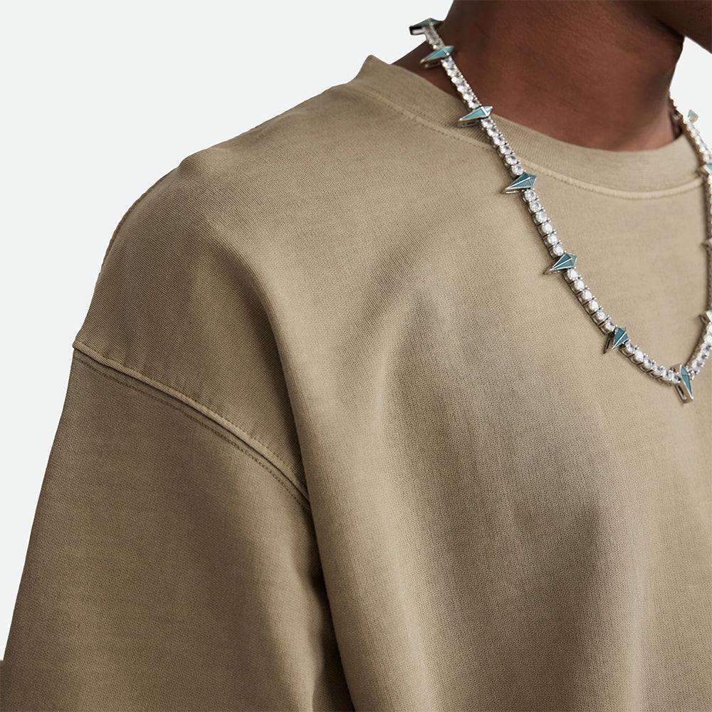 Taupe Washed Raw Tee