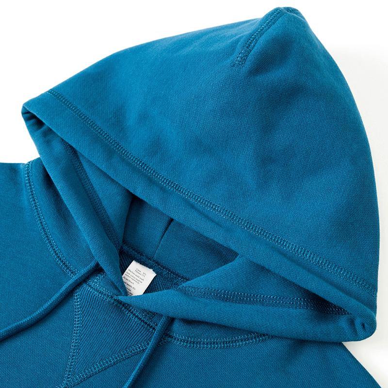 Sapphire Blue hoodie with drawstring and hood detail.
