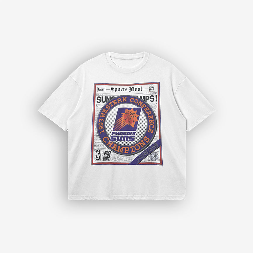 Phoenix Suns 1993 Champs Tee – Front View, Retro NBA Graphic T-Shirt with Bold Design