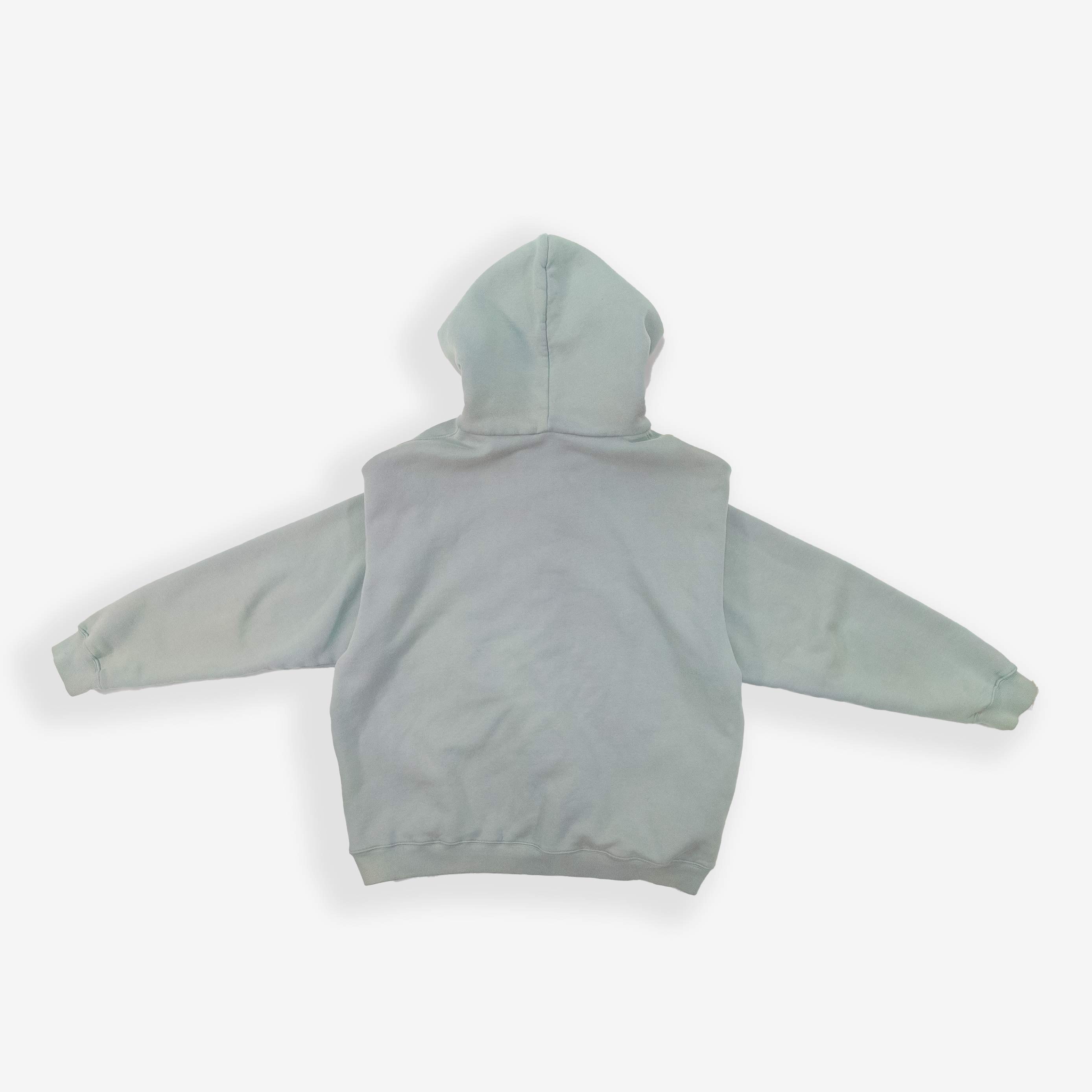 Aqua Zip-up Hoodie back view