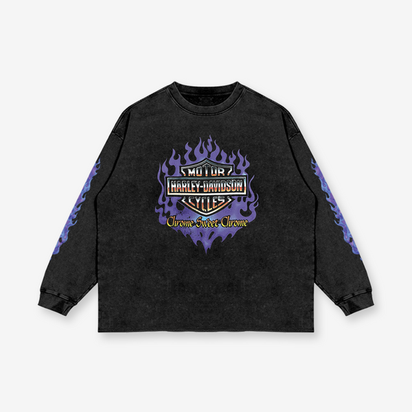 高速 割引 平日 Chrome Sweet Long Davidson Harley Vintage – Tee LS Chrome トップス