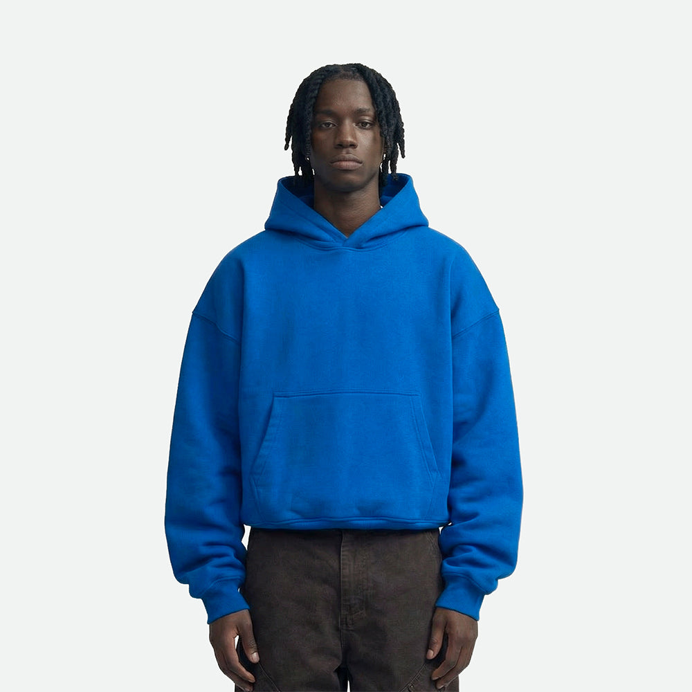 Cobalt Blue Double Layer Hoodie