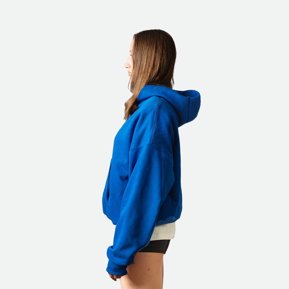Cobalt Blue Double Layer Hoodie