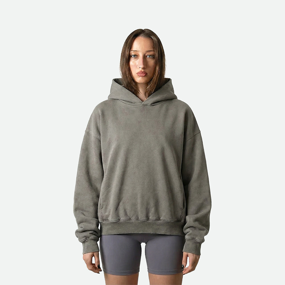 Gray Round Hoodie