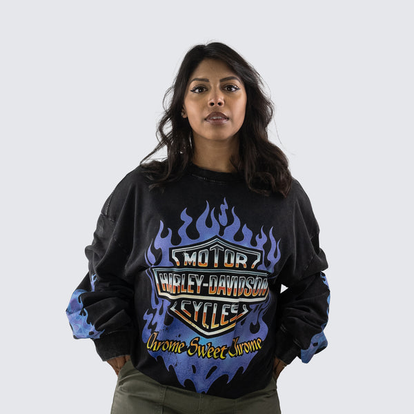 90s Harley ロンT Chrome Sweet Chrome XL Vintage REPRINT Harley Davidson Chrome Sweet Chrome Longsleeve