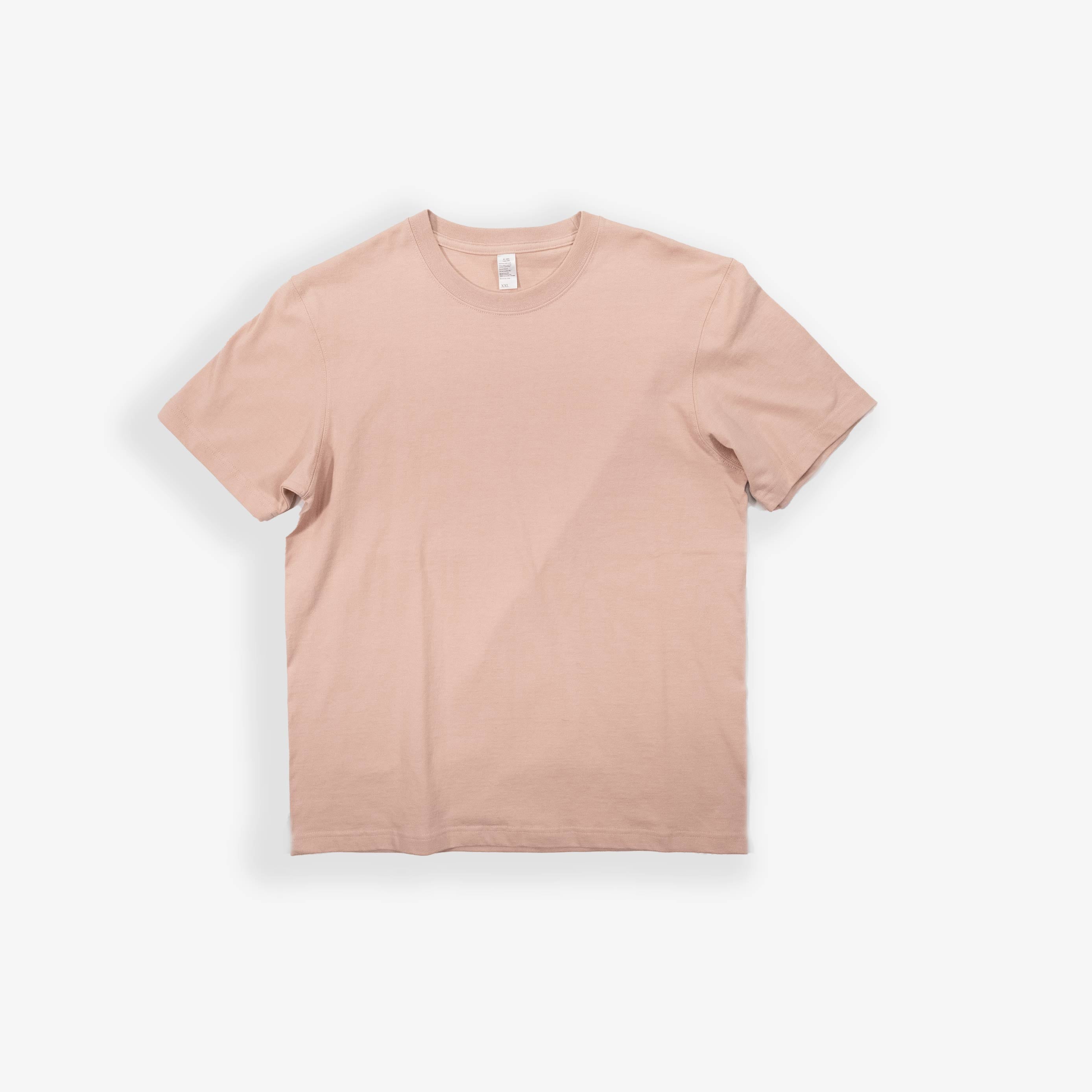 Peach Winter Tee on white background.