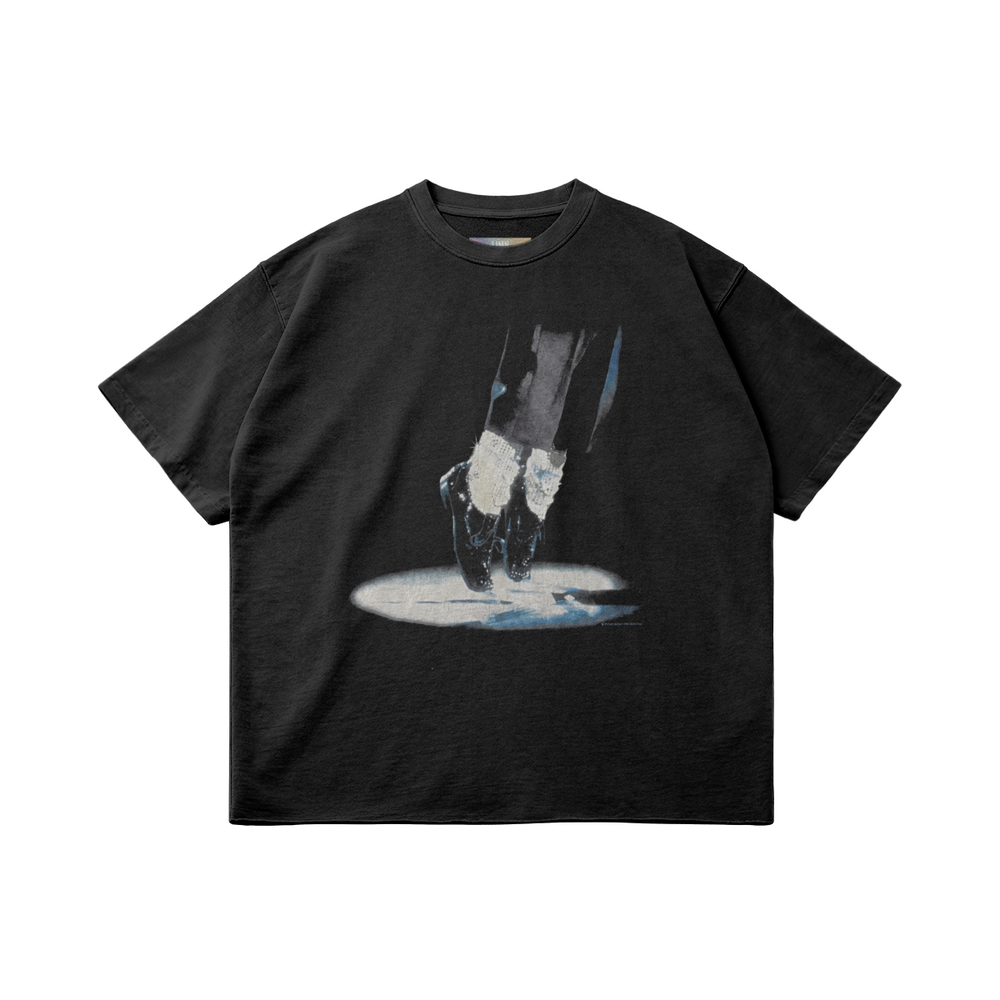 LIMN MJ Feet graphic tee, faded black, front