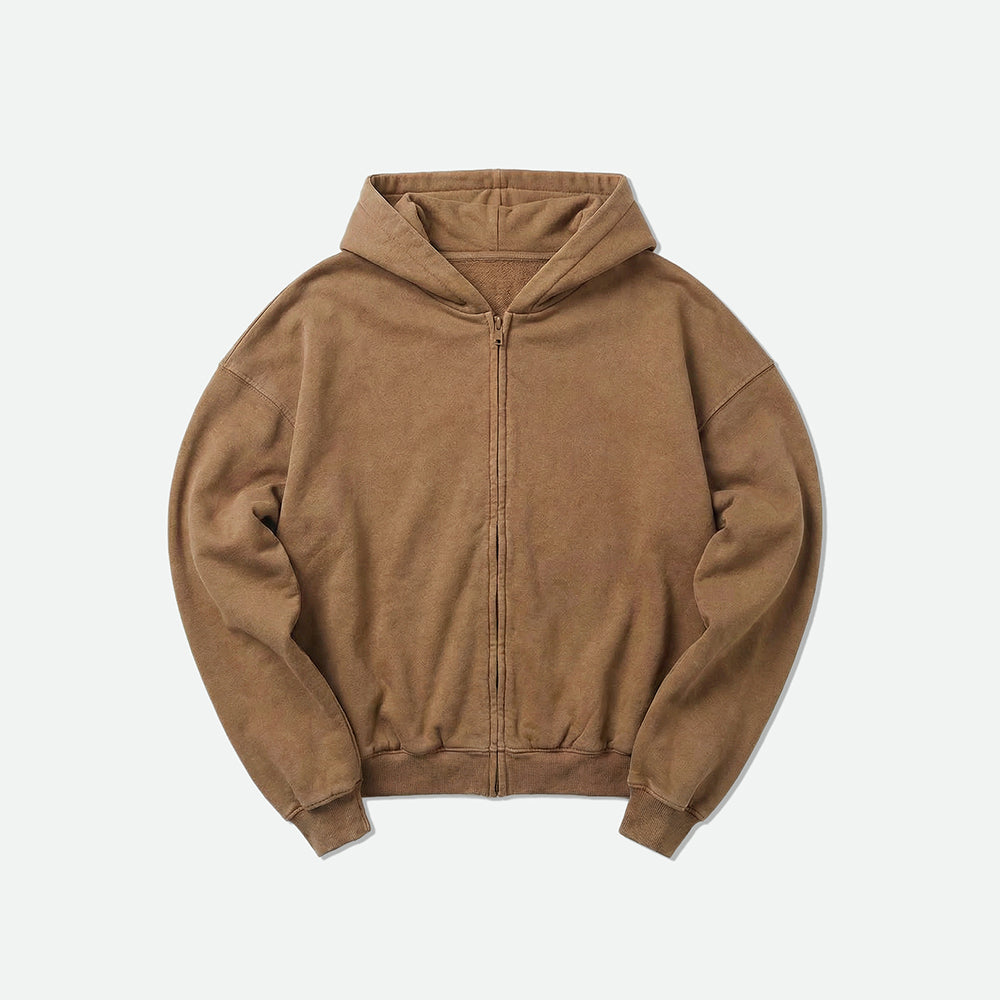Tan Zip-up Hoodie