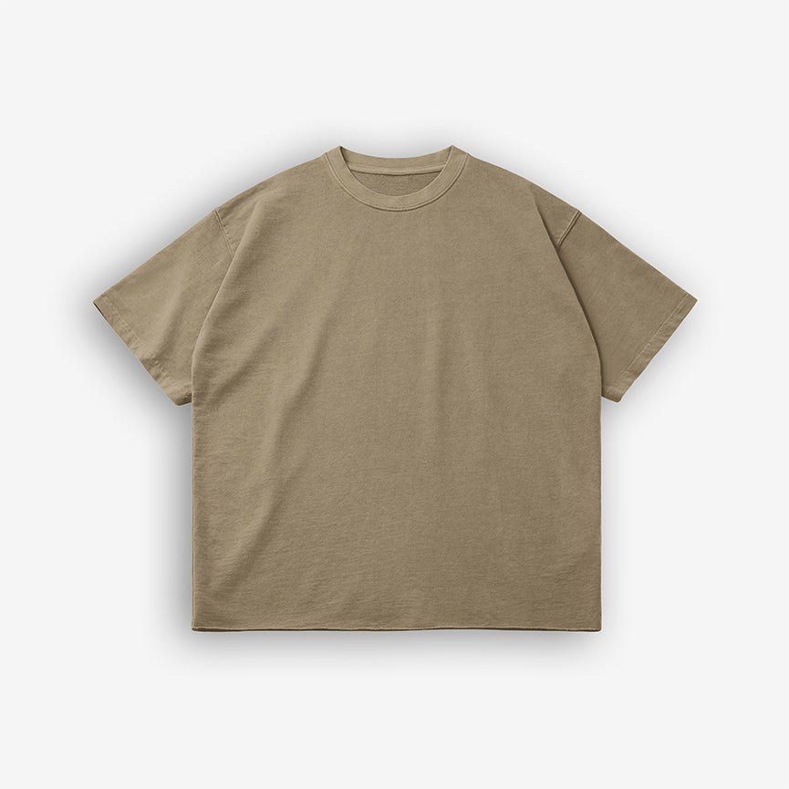 Taupe Washed Raw Tee - LimnClothing