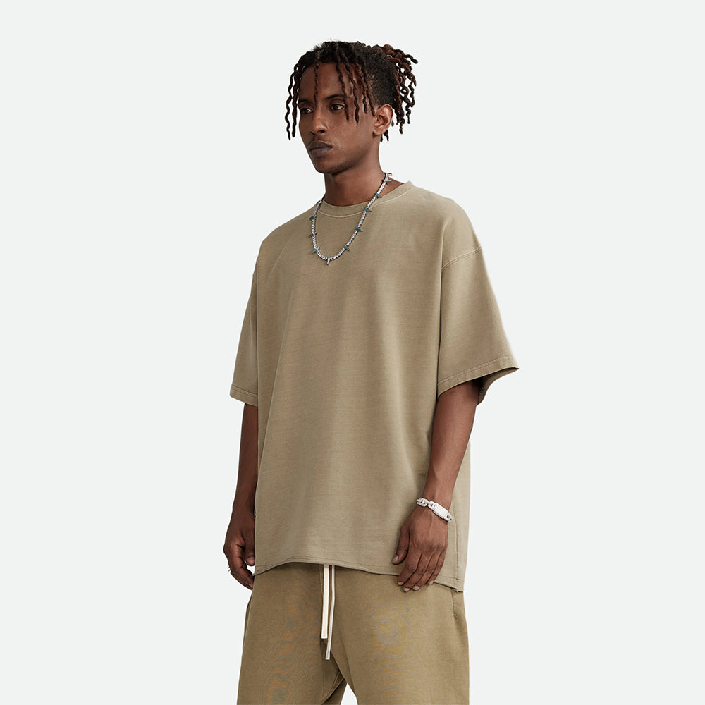 Taupe Washed Raw Tee