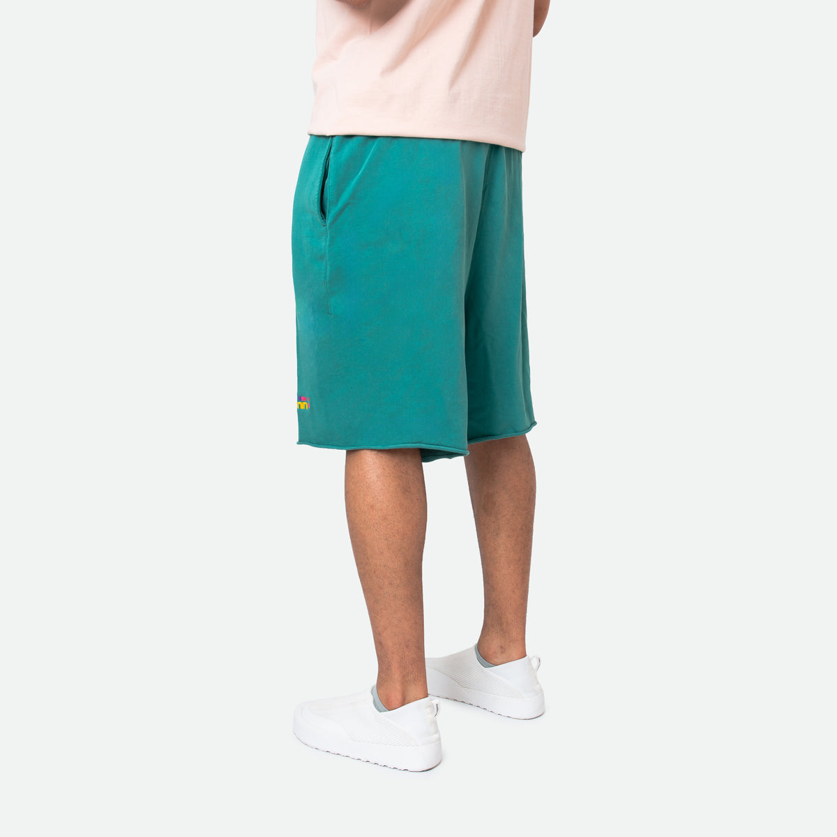 Raw Edge Limn Teal Shorts