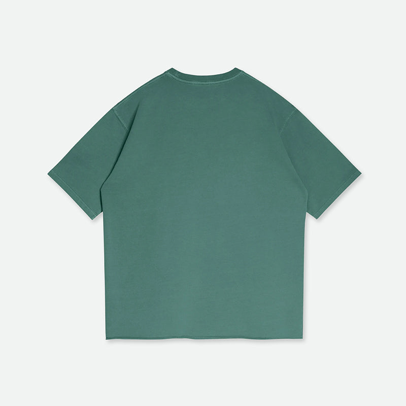 Teal Washed raw Tee