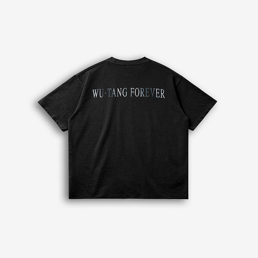 WuTang Crew Tee back - Black T-shirt with "Wu-Tang Forever" text in a sleek design.