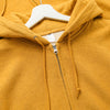 Amber Zip-Up Hoodie close up of cotton material and white hangar