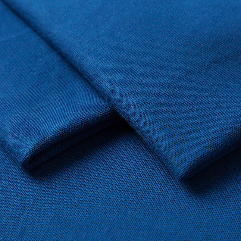 Sapphire Blue Winter Tee fabric close-up.