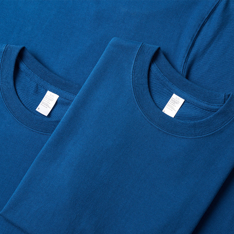 Sapphire Blue Winter Tee on white background.