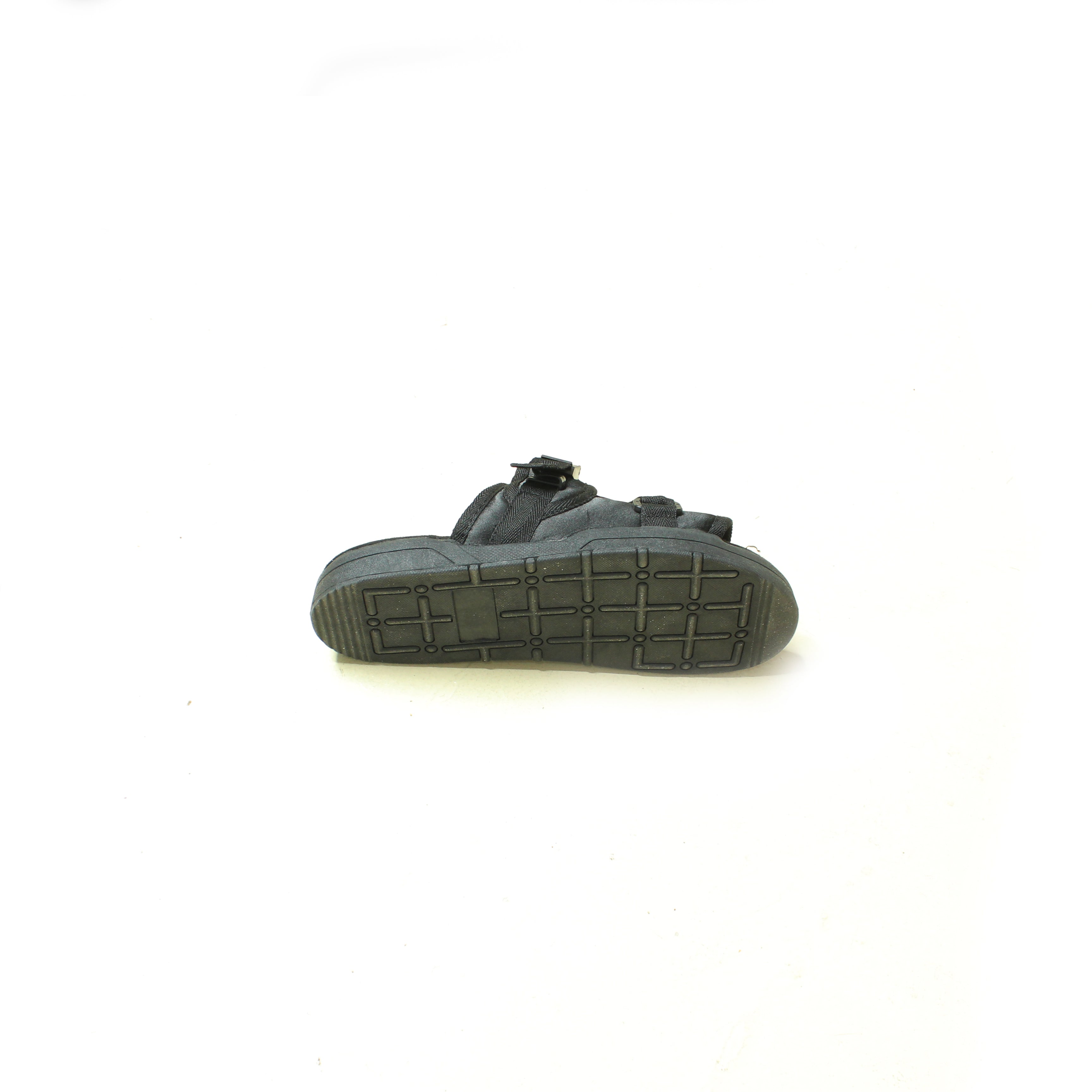 Triple Black Slides with rubber sole, perfect for casual wear.