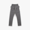 Gray Cargo trouser with multiple pockets and drawstring nylon material