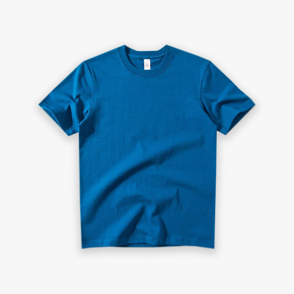 Sapphire Blue Winter Tee on white background.